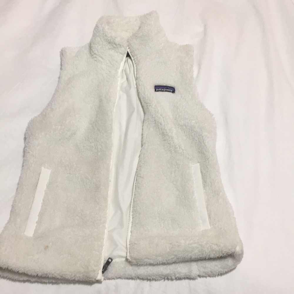 white patagonia vest